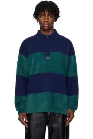 Eytys Polo Jarvis bleu marine et vert