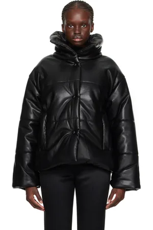 Nanushka Blouson Hide noir en cuir végétalien