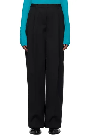 Jil Sander Pantalon noir à plis