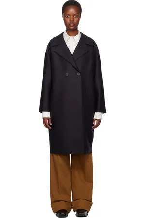 Harris Wharf London Manteau bleu marine à emmanchures basses