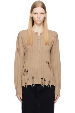 Acne Studios Pull brun à effet usé