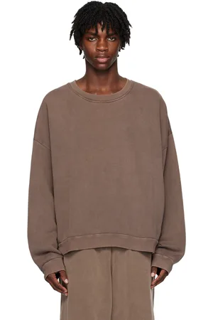 Acne Studios Pull molletonné brun à effet délavé