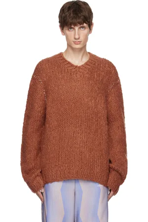 Acne Studios Pull tricoté à la main brun