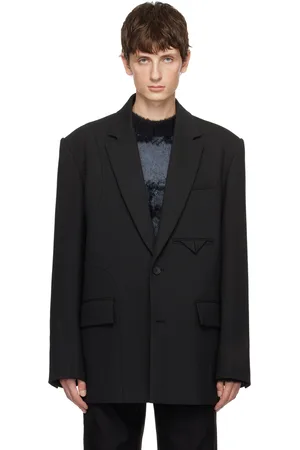 Feng Chen Wang Veston noir à revers tailleur