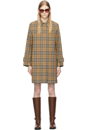 Burberry Trench brun clair à carreaux