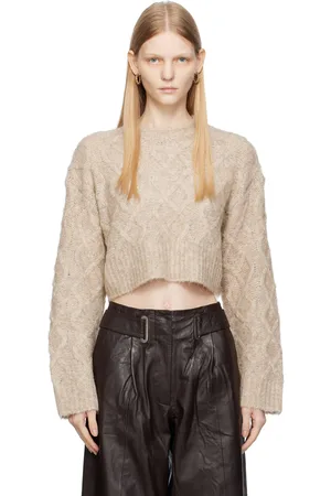 REMAIN Birger Christensen Pull beige en tricot brossé