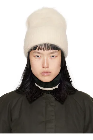 Totême Bonnet blanc cassé en tricot côtelé