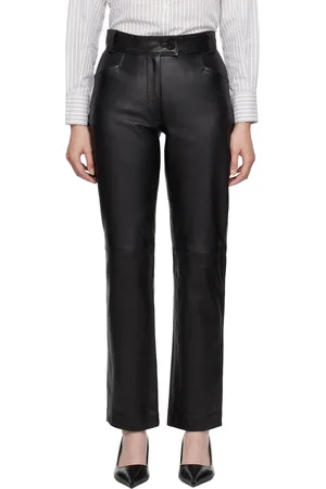 Ernest W. Baker Pantalon droit noir en cuir