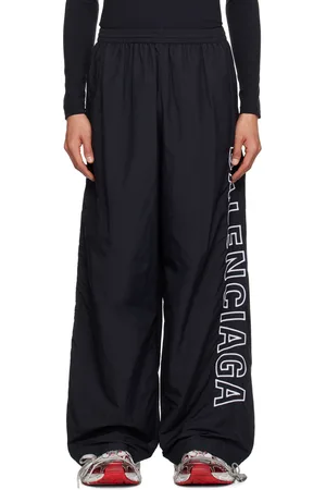 Balenciaga Pantalon de survêtement noir à logos brodés