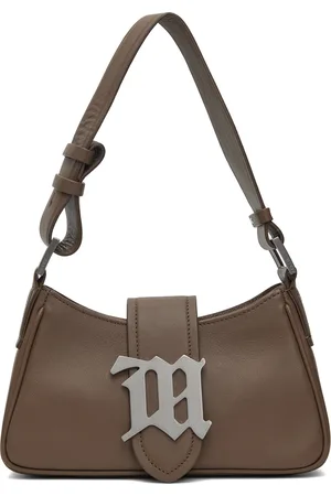 MISBHV Petit sac à bandoulière taupe à plaque à logo