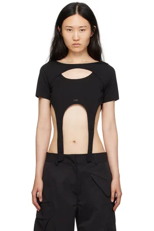 HELIOT EMIL T-shirt Hail noir à empiècement de style harnais