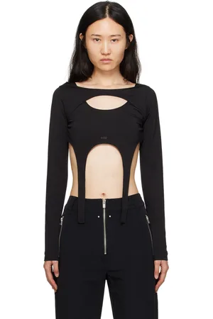 HELIOT EMIL T-shirt à manches longues Arid noir à empiècement de style harnais