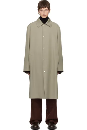 Jil Sander Manteau vert à boutons-pression