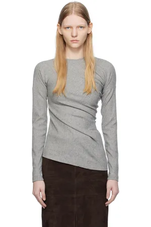 Totême Pull gris à ornement torsadé