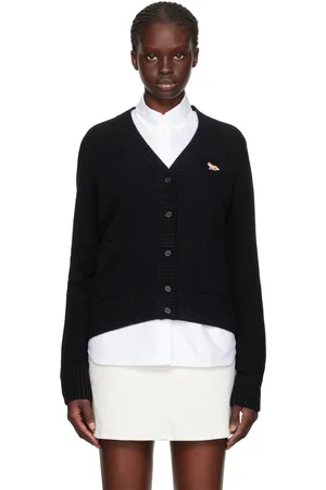 Maison Kitsuné Cardigan noir à logo de renard