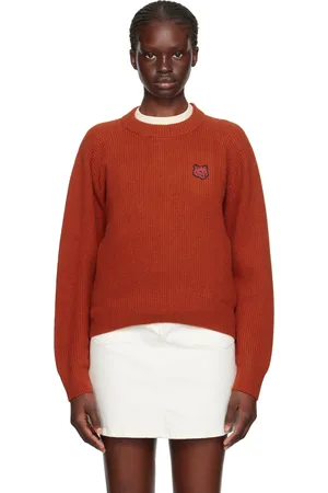 Maison Kitsuné Pull rouge à logo de renard
