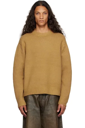 Acne Studios Pull brun clair à col ras du cou