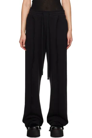 R13 Pantalon de survêtement noir à coutures inversées