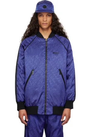 Moncler Blouson aviateur Seelos bleu rembourré en duvet - Moncler x adidas Originals