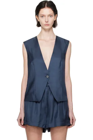 Silk Laundry Gilet décontracté bleu marine