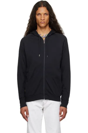 Paul Smith Pull à capuche bleu marine à rayures