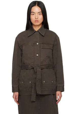 3.1 Phillip Lim Blouson brun en denim à ceinture