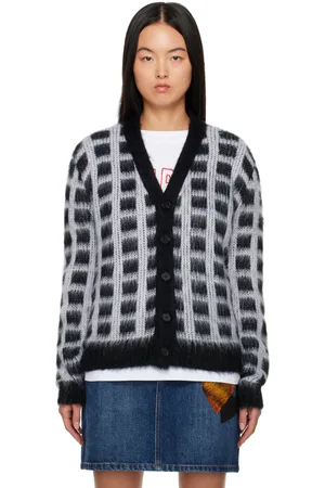 Marni Cardigan noir à carreaux