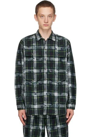 Beams Chemise Adventure vert et bleu marine