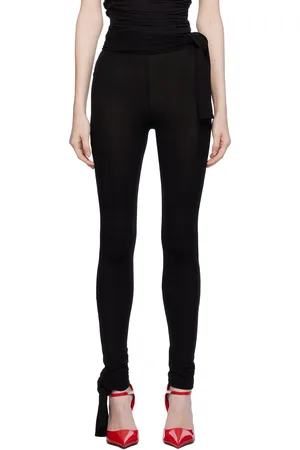 Msgm Legging noir à attaches à nouer