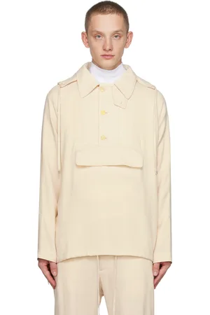 Auralee Blouson Viyella blanc cassé