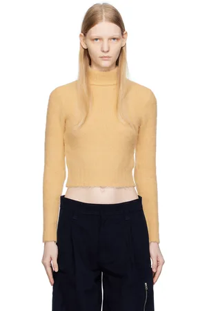 Ami Col roulé beige en tricot brossé