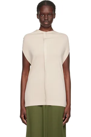 PLEATS PLEASE ISSEY MIYAKE Débardeur A-Poc Roar beige