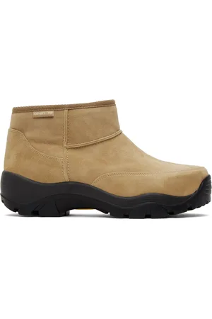 OPEN YY Bottes beiges à doublure en peau retournée et à semelle crantée