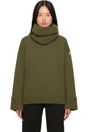 Moncler Col roulé vert à poignets fendus