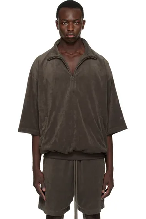 FEAR OF GOD Pull molletonné gris à demi-glissière