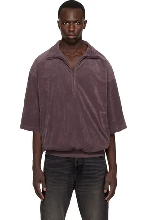 FEAR OF GOD Pull molletonné mauve à demi-glissière