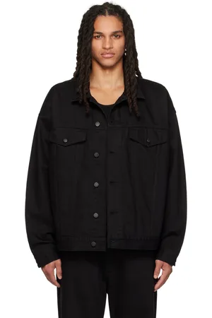 FEAR OF GOD Blouson noir en denim à écusson
