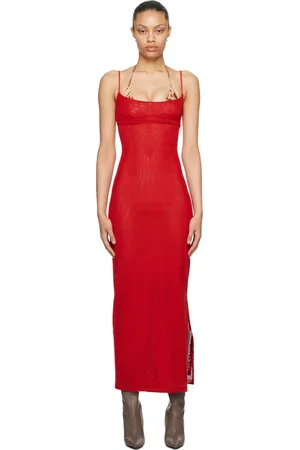Miaou Robe longue Thais rouge exclusive à SSENSE