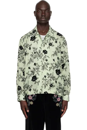 BODE Chemise verte à motif fleuri
