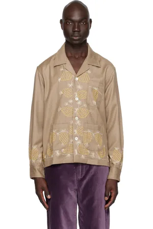 BODE Chemise taupe à motif graphique