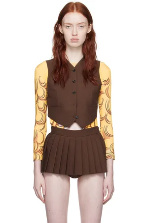 pushBUTTON Gilet brun exclusif à SSENSE