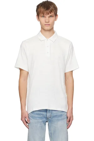 RAG&BONE Polo blanc en coton doupionné