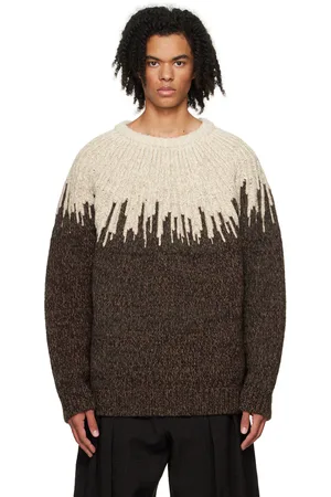 Bottega Veneta Pull brun à motif graphique