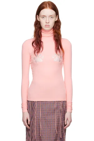 Nodress Col roulé rose à images en verre taillé