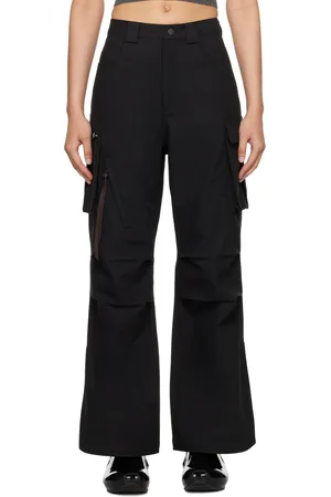 Fax Copy Express Pantalon cargo noir à revers fendus
