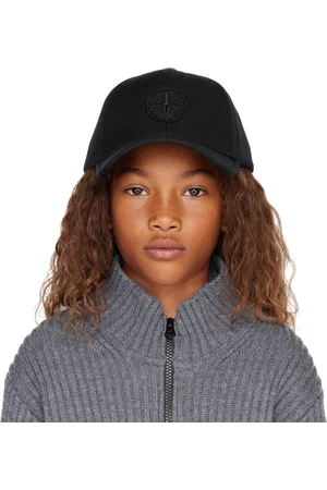 Stone Island Enfant | Casquette noire à écusson à logo brodé