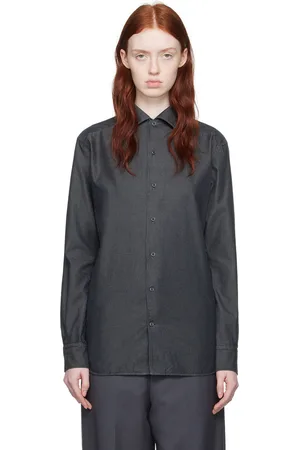 Ermenegildo Zegna Chemise Cashco grise en denim
