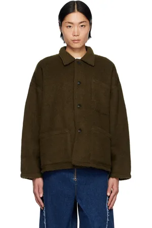 JIEDA Blouson kaki en melton brossé