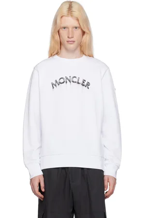 Moncler Pull molletonné blanc à logo imprimé