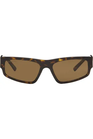 Balenciaga Lunettes de soleil rectangulaires écailles de tortue